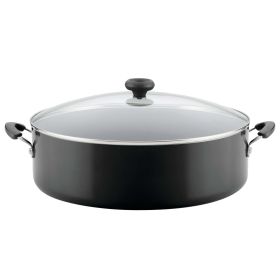 Farberware Easy Clean 14 inch Aluminum Nonstick Covered Family Pan, Black