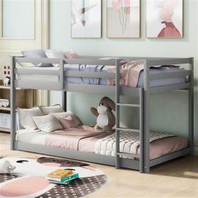 Floor Bunk Bed with Ladder , Gray