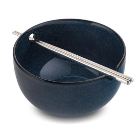 Thyme & Table Stoneware Ramen Noodle Bowl, Atlantic Blue